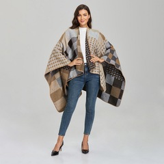 Autumn and Winter Women's Scarf Shawl&mdash;Amazon Exclusive: Fashionable Faux Cashmere Split-Edge Warm Shawl Cape for European and American Markets