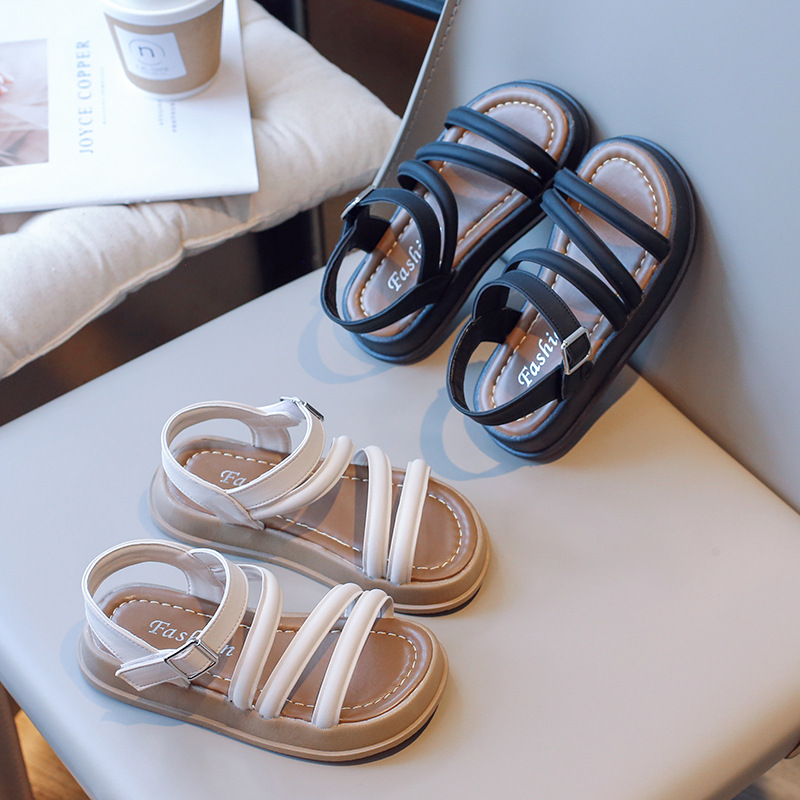 Sandalias para niñas 2025 nuevos zapatos para niños, suela suave, zapatos de playa ligeros, sandalias casuales de todo fósforo para niños grandes y niñas image 4