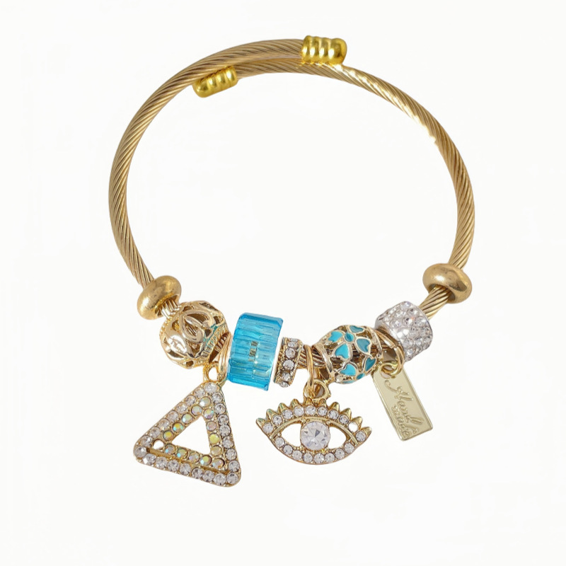 Bracelet en acier inoxydable et titane avec oeil du diable_voghion.com