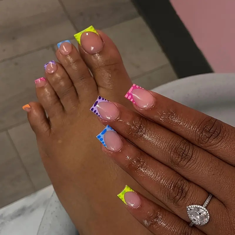 Cross-border Hot-selling suit Europe and the United States Push-to-wear Armor Sweet Cool Leopard Manicure European Square Mid-length Manicure