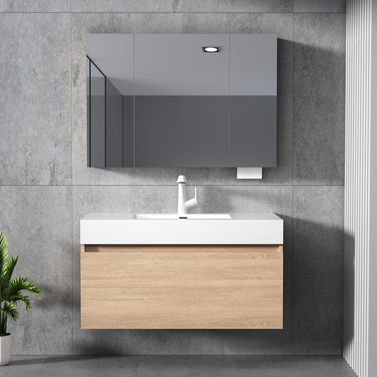 Gabinete de baño inteligente de madera sólida japonesa lavabo sin costuras lavabo lavabo combinación simple lavabo lavabo