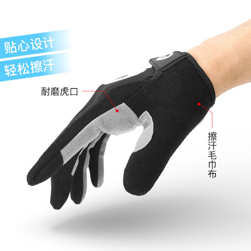 Spring and summer outdoor men's and women's sports fitness bicycle full-finger cycling non-slip shock-absorbing touch screen gloves wholesale