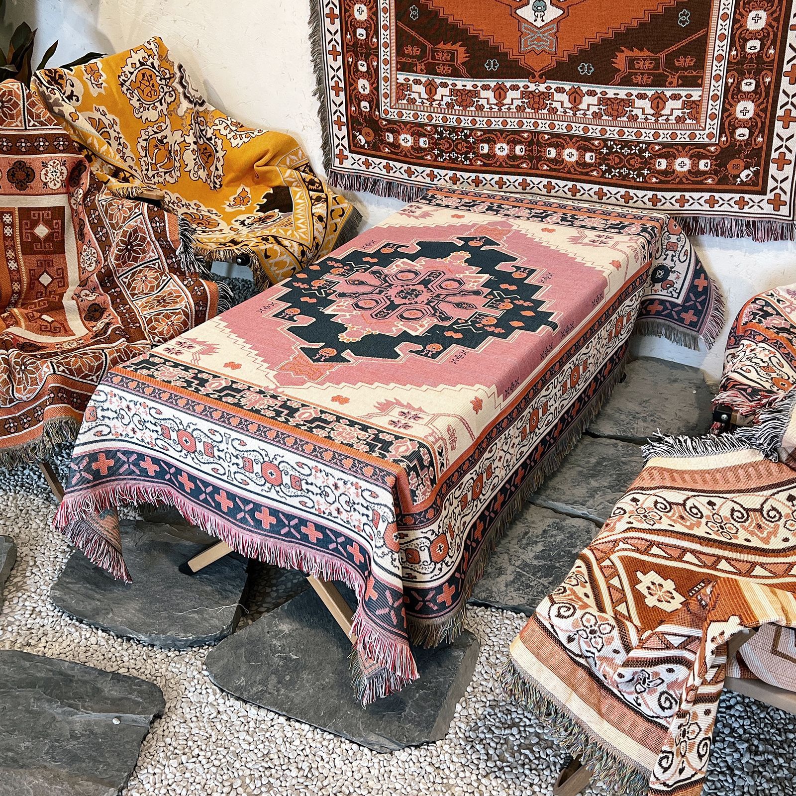 430g Weight carpet, blanket Home Textiles & Decor Type Cotton Nitrile Blend Material Geometric Pattern Casual Style Casual Geometric Cotton Nitrile Blend Carpet Blanket Artificial Decorations 35