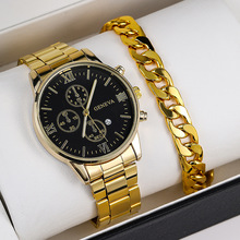 HUIER时尚商务日内瓦日历手表批发个性男士钢带腕表商务跨境爆款