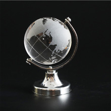 厂家直销水晶地球仪摆件金属支架水晶球速卖通小礼品temu抖音爆款