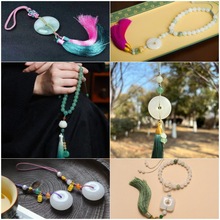 石英岩玉手机挂批发东陵玉平安扣金丝玉如意锁挂件天山翠包挂车挂