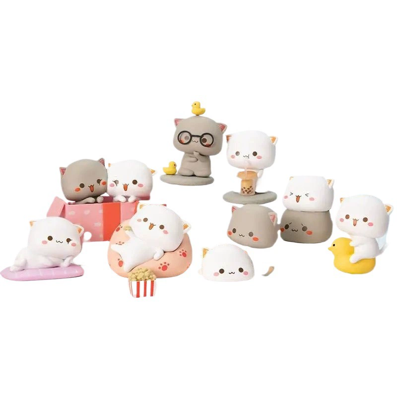 Blind box фигурка Peach Cat, милое настольное украшение, коллекционная 15 см