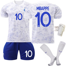 22年世界杯款法G客场白色10号姆巴佩足球服套装7号格里兹曼球衣