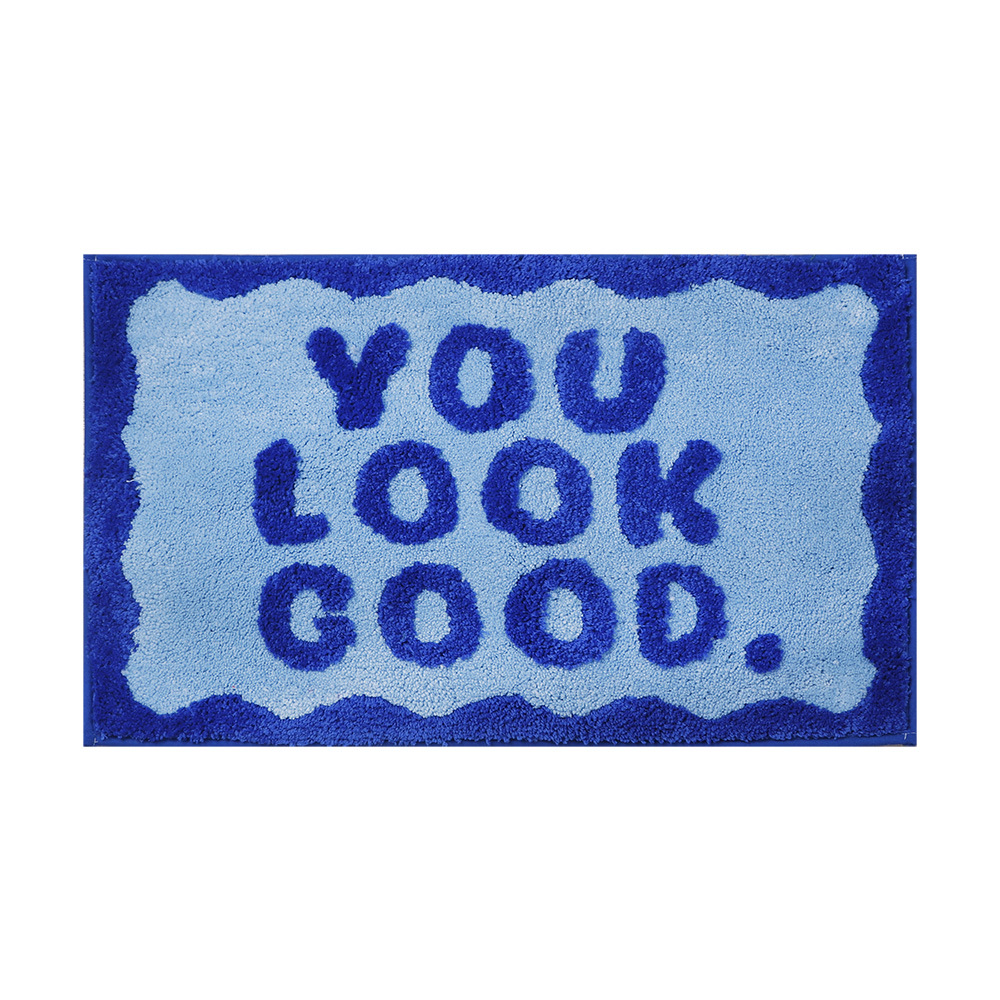 Inglés jacquard letras absorbente alfombra del piso casa puerta Mat hogar flocado piso Mat baño absorbente antideslizante alfombra de baño