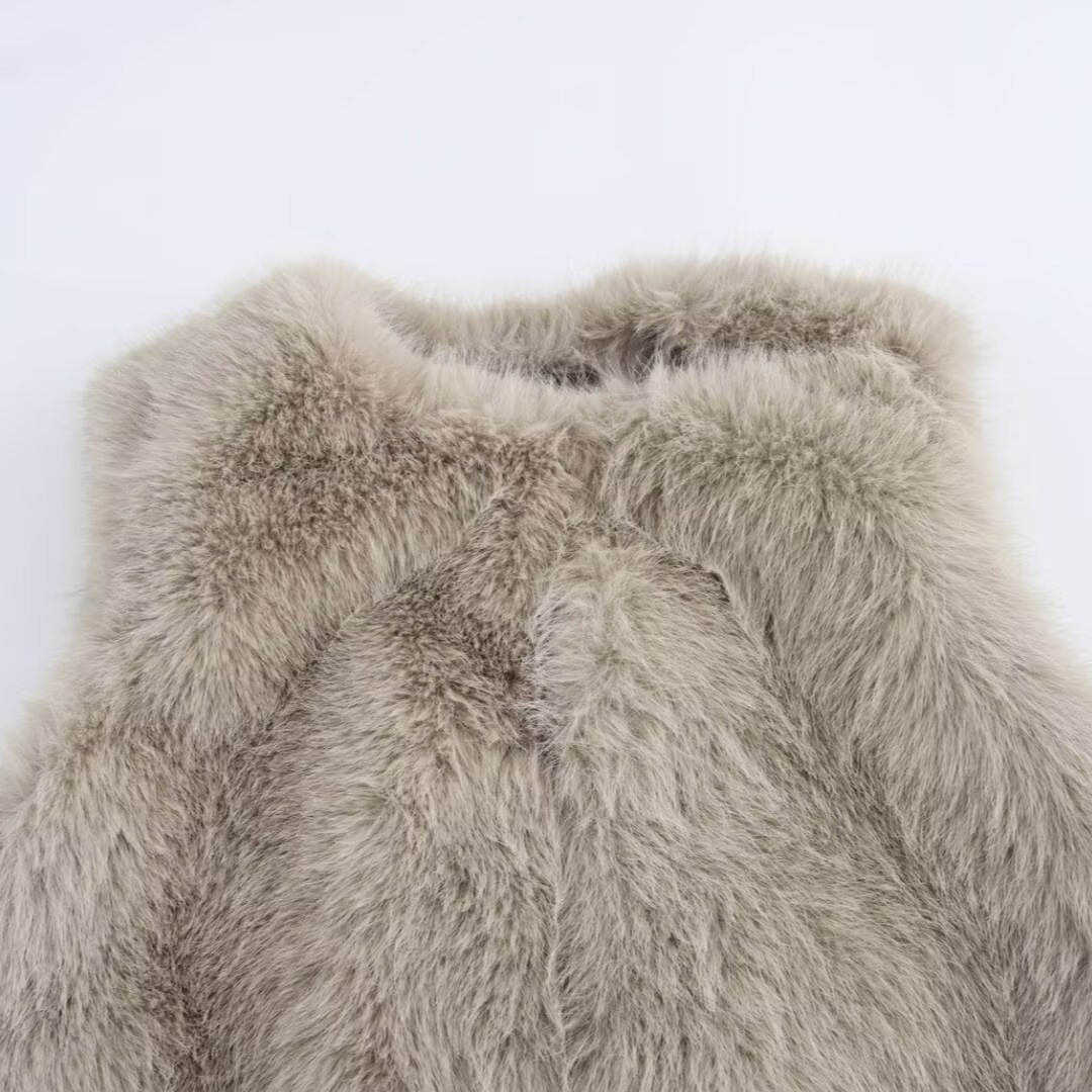 Frauen kleidung herbst winter neue street fashion einfarbig pelz weste jacke_voghion.com