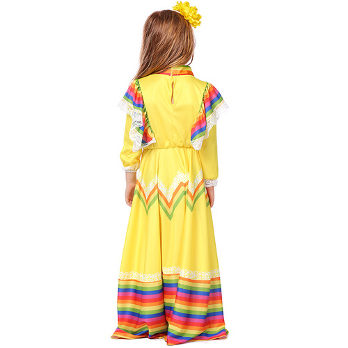 Amazon's best-selling foreign trade five-color Mexican ethnic Spanish large skirt dress stage performance clothing