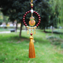 创意圆满手绘如意葫芦汽车挂件车载内饰后视镜招财猫挂饰源头批发