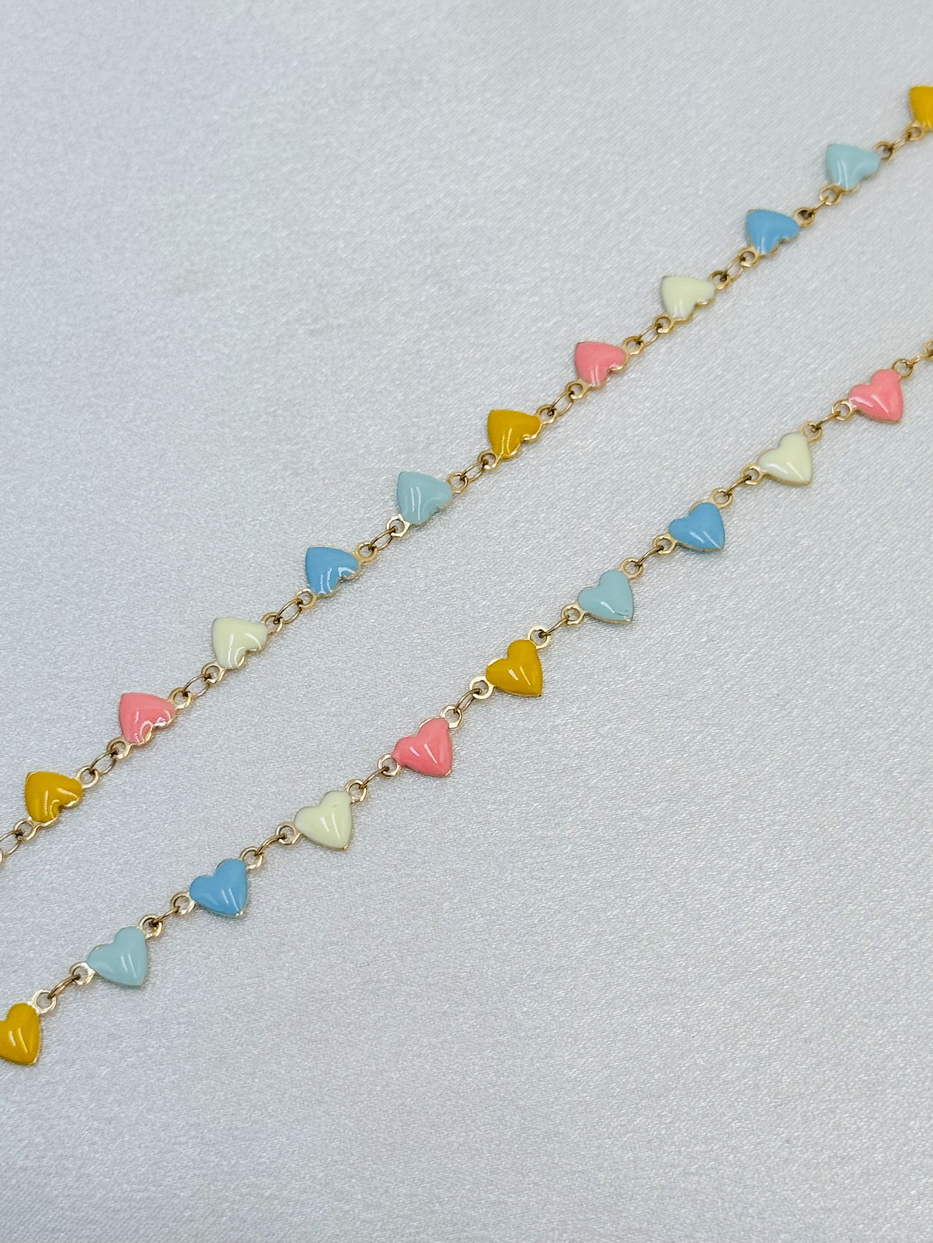 Joyería Al Por Mayor Elegante Forma De Corazón Acero Inoxidable 304 Esmalte Collar Sin Cadena display picture 4