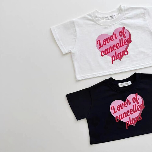  Summer Girls Heart Letters Short Sleeve T-Shirt