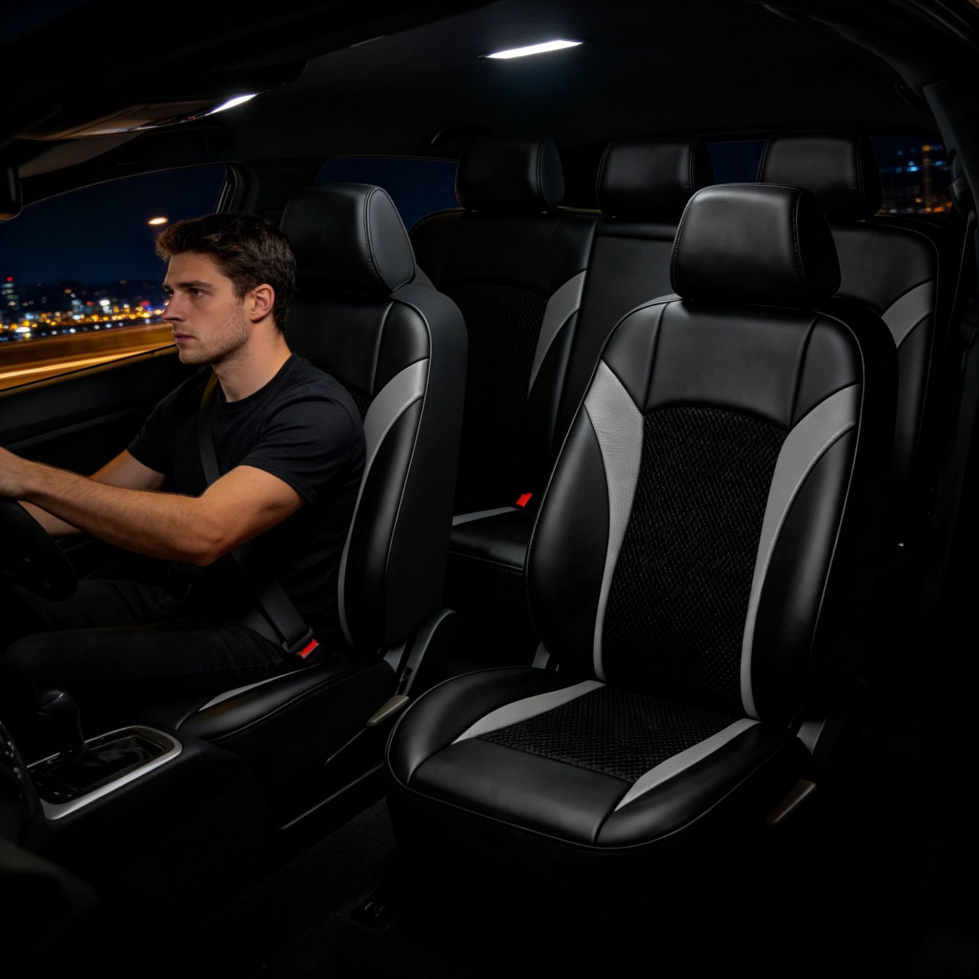 New cross-border car seat cushion, single-person car seat cushion, leather breathable cushion, European and Middle Eastern car seat cushion