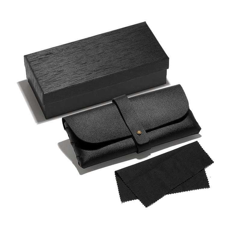 Spot Glasses Case Set Customized New High-end Glasses Case Black and White with Leather Soft Bag Sunglasses Case Sunglasses Case