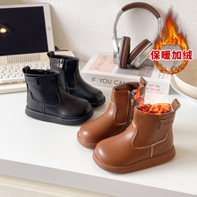 女童保暖靴子冬季新款儿童加绒马丁靴皮靴女大童英伦风二棉短靴