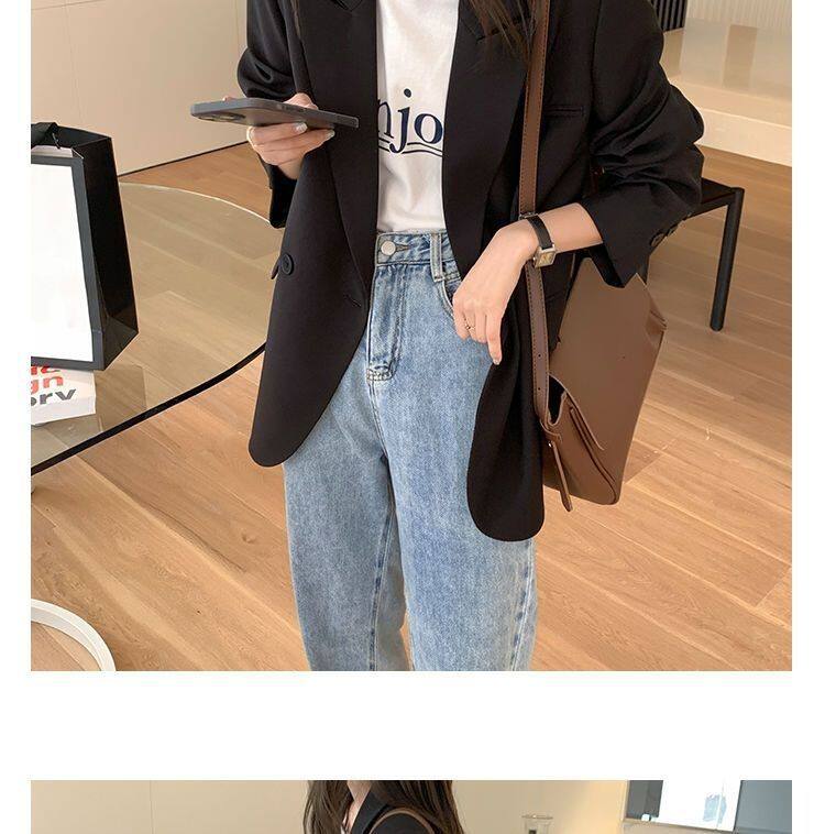 Áo vest nữ dáng suông rộng cổ vest tay dài phối túi, chất liệu polyester cao cấp — Màu xanh bạc hà chi tiết 23