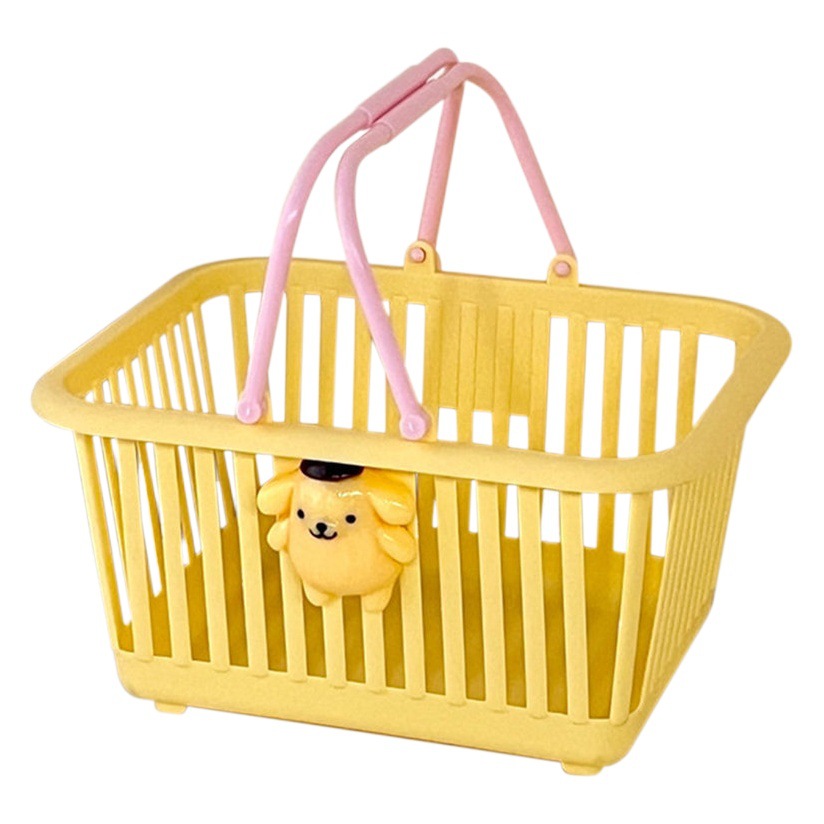 SH136 marca verde tejido cesta de almacenamiento escritorio cesta chica corazón Rosa control foto apoyos