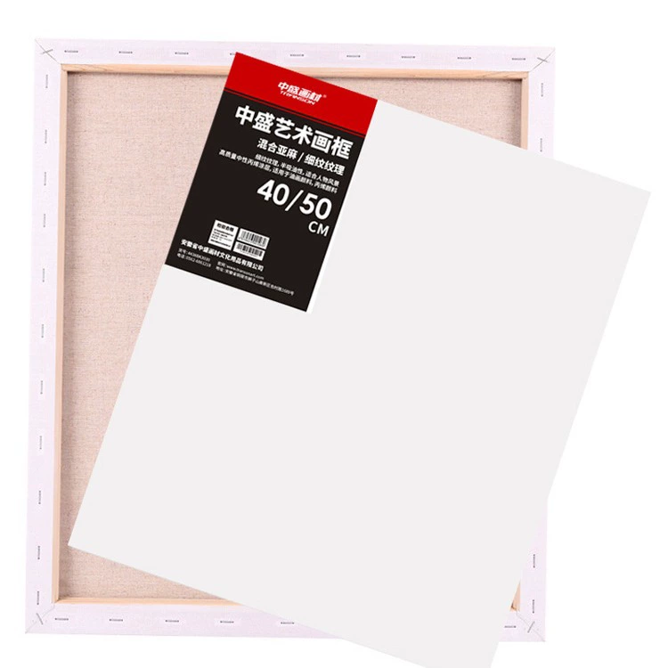 Stretched Canvas Panel, Cotton or Linen Blend, 1.6 cm Deep — Multiple Sizes (20×20–100×100 cm)