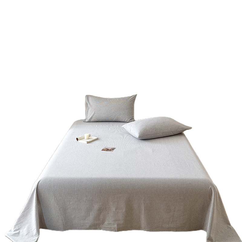 Sábanas de algodón lavado de algodón de estilo japonés, dormitorio de estudiantes de una sola pieza, 100 sábanas dobles individuales de algodón puro, sábana individual, juego de tres piezas 3