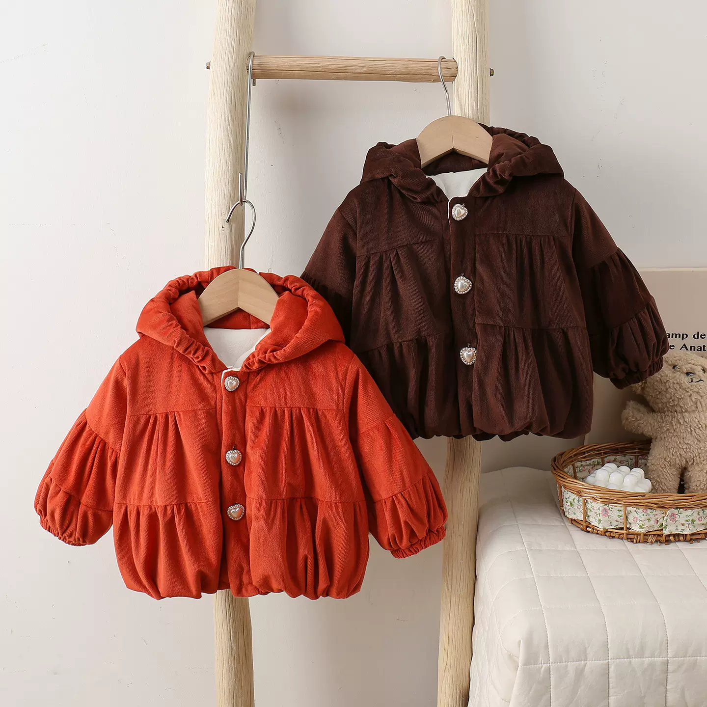 女童2025年冬季新款a类连帽外穿加绒加厚棉服婴幼儿韩版冬款棉袄