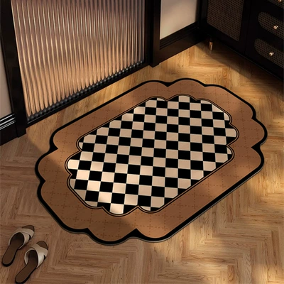 Floor Mat Bathroom Toilet | Ayaqaltılar (Kovriklər) - 4060cm-water-absorbs-water-instantly-and-dries-immediately-after-your-feet-classical-staggered-diatom-mud-special-shaped-floor-mat