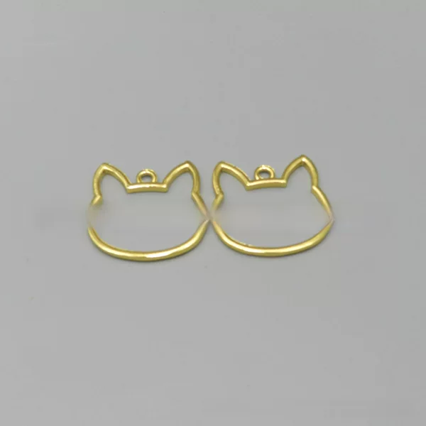 Color-preserving cat head uv Crystal epoxy frame metal hollow alloy frame diy jewelry accessories handmade material