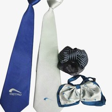 成都地铁拉链免打领带  涤纶双层领花   涤纶提花头花