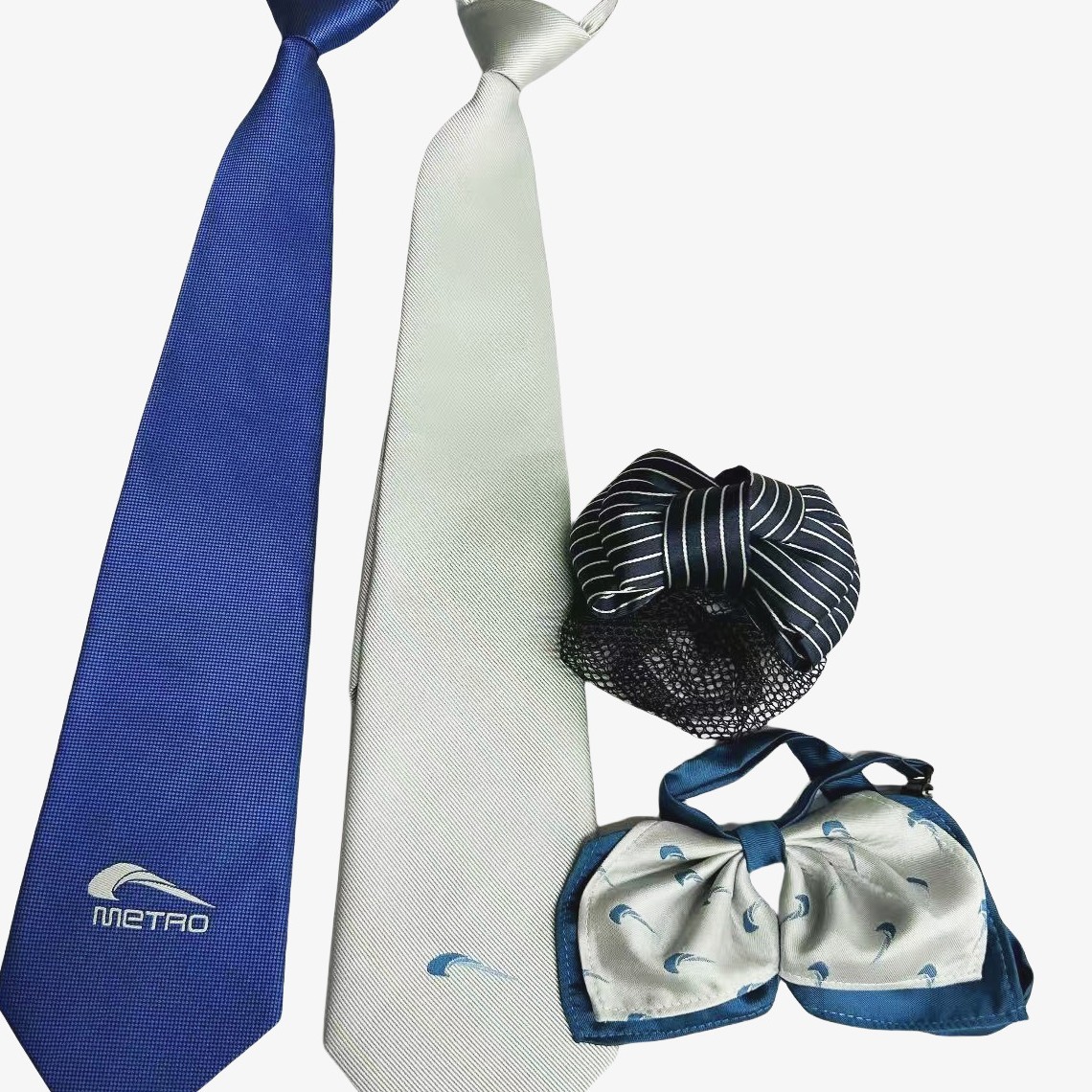 成都地铁拉链免打领带  涤纶双层领花   涤纶提花头花