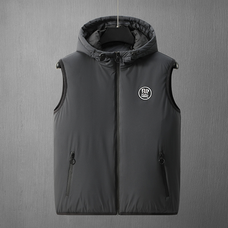 Hombre chaleco con capuz nuevo otoño y invierno cross-border algodón clip caballo chaleco cálido para hombres versión coreana 22072