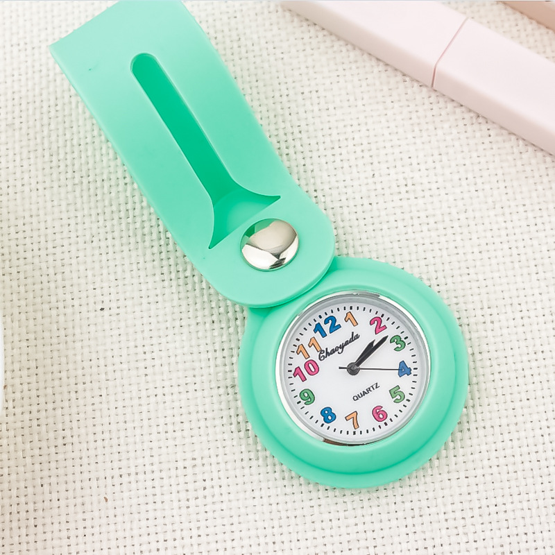 Simple Small Button Hanging Watch for Men and Women Students Examination Quartz Waterproof Schoolbag Mountaineering Buckle Electronic Hanging Pocket Watch