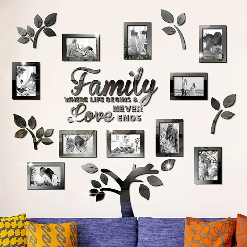 Acrylic Photo Frame Family Tree Wall Art Decal Home Decoration for Living Room, Bedroom, Kitchen, Dining Room, Office Acrylic Photo Frame Family Tree Wall Art Decal Home Decoration for Living Room, Bedroom, Kitchen, Dining Room, Office