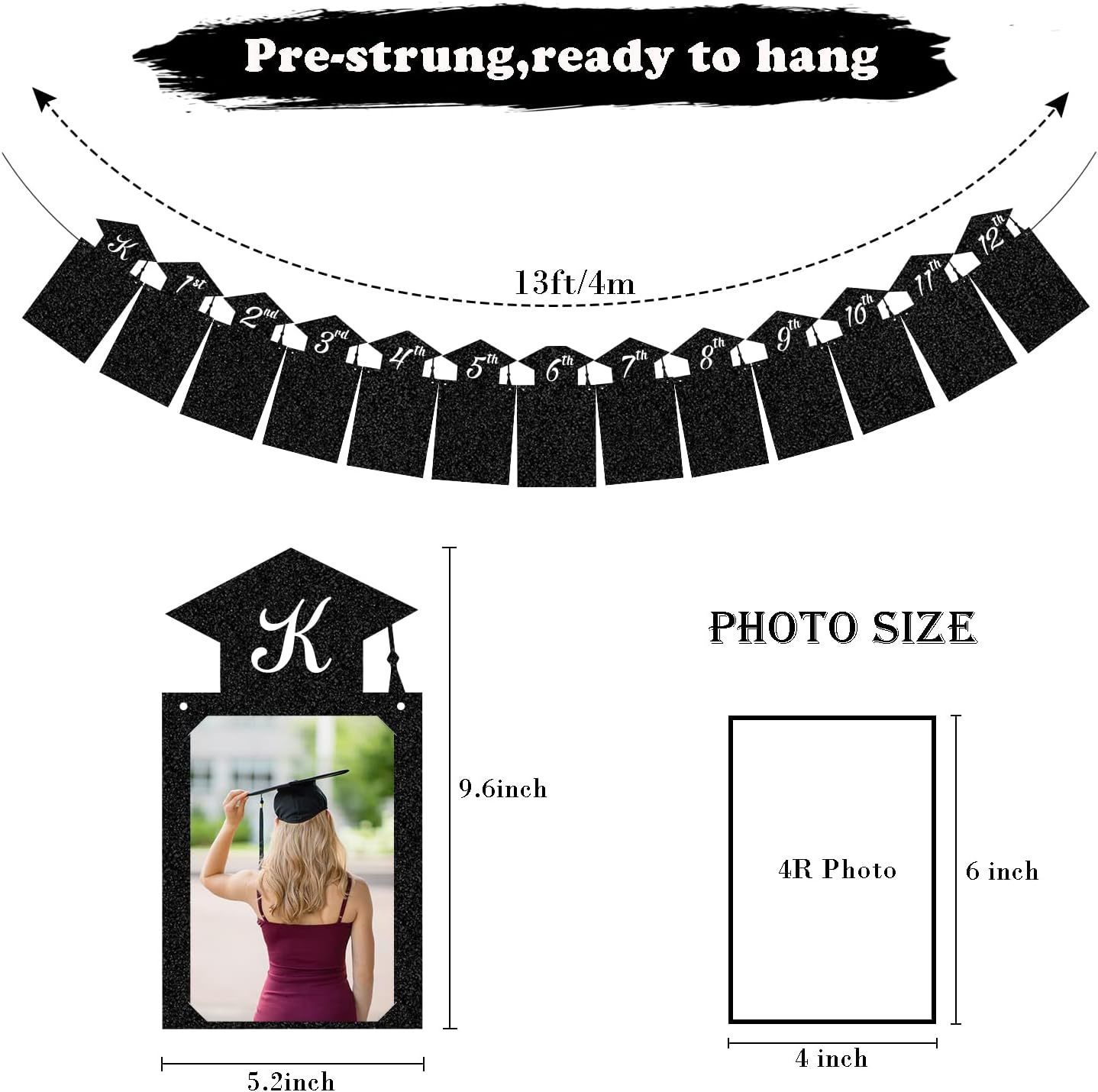 Decoraciones de graduación suministros de fiesta felicitaciones a los graduados estamos orgullosos de TI banner de foto de graduación transfronterizo