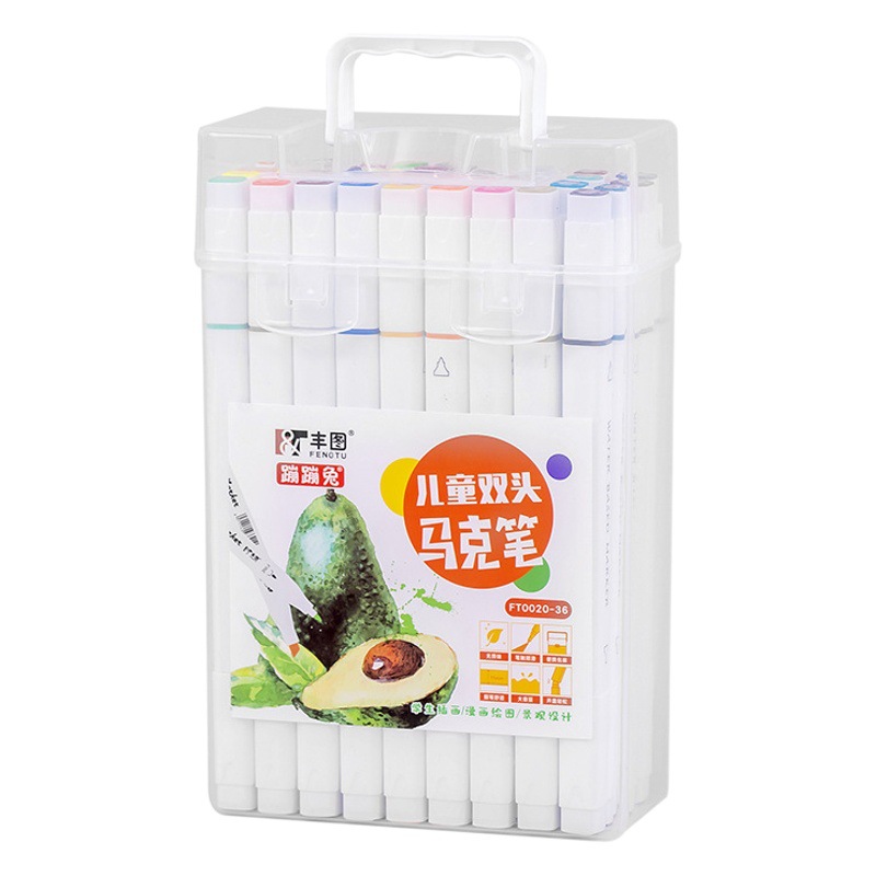 Double head water marker pen wholesale set of primary school students painting color pen 24 color 48 color children's art color pen stationery