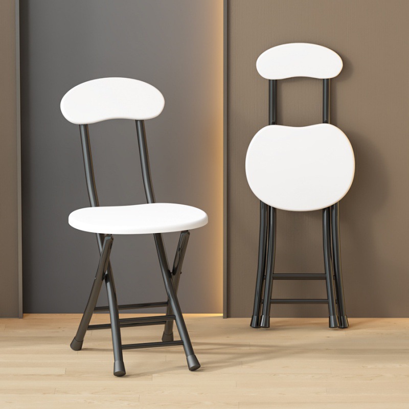Silla plegable, taburete, silla para el hogar, mesa de comedor, taburete alto, taburete redondo pequeño, banco de respaldo con correa de caballo, simple y portátil