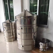 批发08无磁不锈钢商用大蒸笼冲孔条形多层食堂蒸格包子酒店用蒸屉