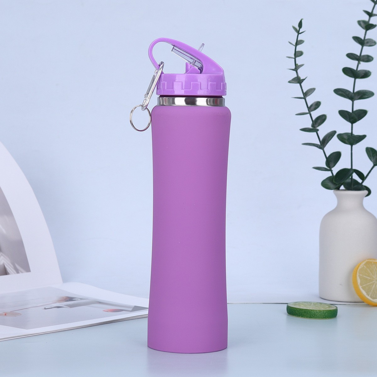 Nuevo vaso de pajita de acero inoxidable de gran capacidad transfronterizo, olla espacial portátil para exteriores portátil, termo de cintura pequeña image 15