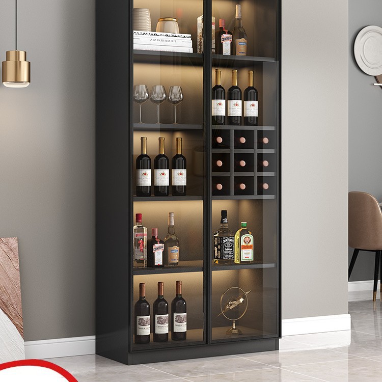 Light Luxury Wine Cabinet Glass Door Living Room Display Cabinet Wall Integrated Modern Simple High-end Household Wine Rack Storage Cabinet