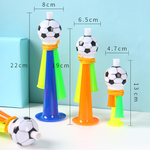 Three-tone football horn musical instrument cheering event supplies atmosphere party ball game children's toys wholesale manufacturer