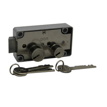 现货UL认证锌合金双人开启银行箱柜锁保管箱锁机械双头锁双钥匙锁