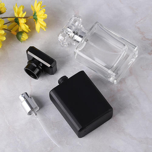 30ml50ml flat square glass perfume bottle liquid spray perfume bottle glass cosmetic empty bottle