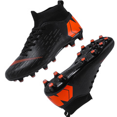 Cross-border high-top white football shoes for students with broken nails, AG long nails, artificial grass youth student training shoes for distribution.