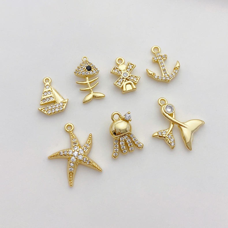 4g Weight Pendant Jewelry Making Type 1 Piece Alloy Gold Plated Solid Color Pendant