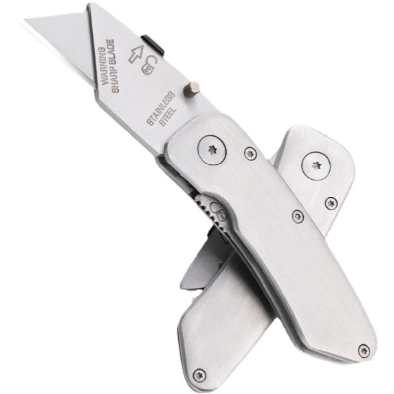 Cuchillo plegable de acero inoxidable resistente todo-acero mango de plástico alfombra cuchillo industrial de corte de papel electricista corte arte cuchillo trapezoidal titular de cuchillo trapezoidal