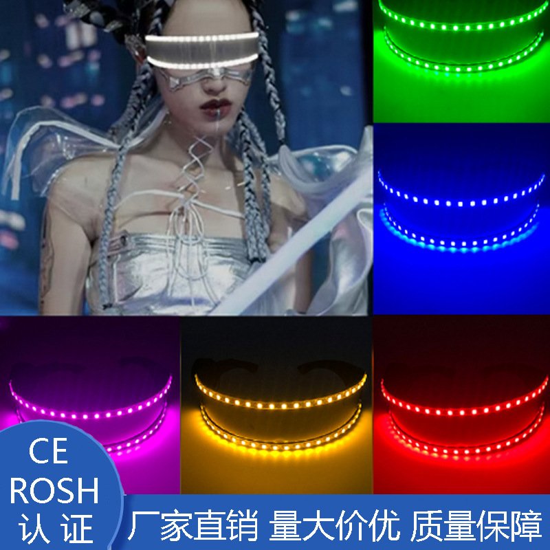 Gafas LED semicirculares brillantes, gafas de colores con control remoto para fiestas, discotecas, discotecas geniales, gafas brillantes