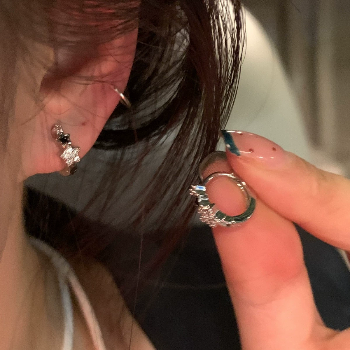 Серьги, маленькие высококачественный стиль, компактные 2,1 × 2,05 см