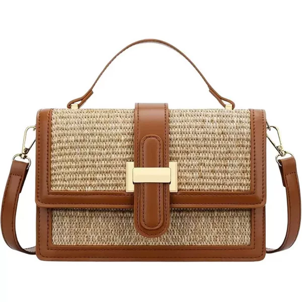 Amazon's New Woven Small Square Bag for Women, Simple and High-End Shoulder Crossbody Bag, Beach Bag