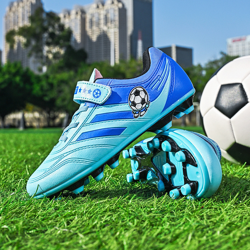Zapatos de Fútbol Infantil con Tacos de Goma de Malla Ligeros para Césped Natural y Artificial