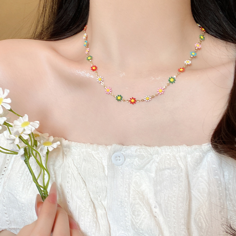 Großes Emaille Blumen Armband Statement Schmuck Für Damen_voghion.com